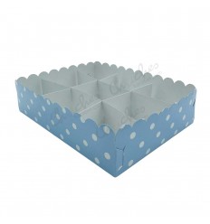 Tray 9 compartments blue dots Plasticized