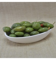 Green olive low in salt