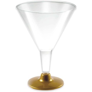 3 gold base martini glasses 180 cc