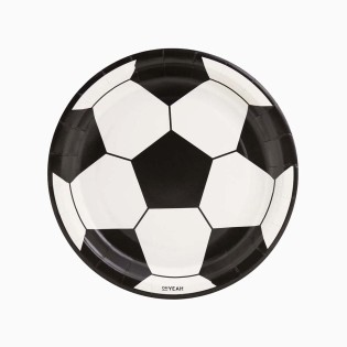 8 Platos balon de futbol 18 cm