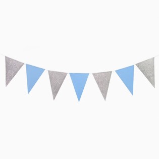 Blue and silver pastel pennant